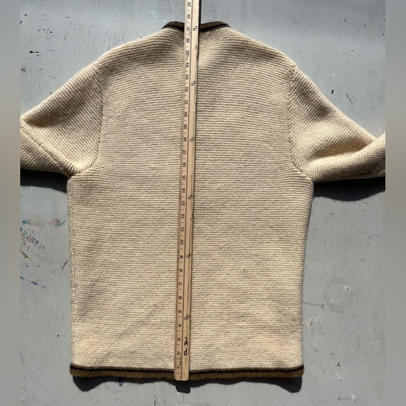 Men's Vintage Handarbeit Cardigan Sweater Multicolor M Germany 60s Grandpa Knit - Picture 11 of 12